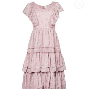 JessaKae Pink Floral Tiered Dress